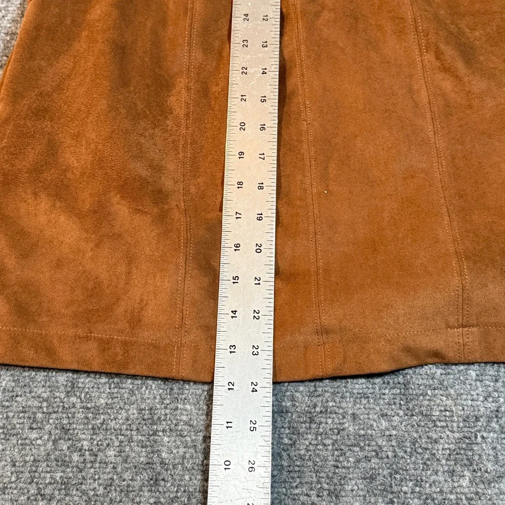 Abercrombie & Fitch Brown Faux Suede Pinafore Mini‎ Dress Pockets Womens Small